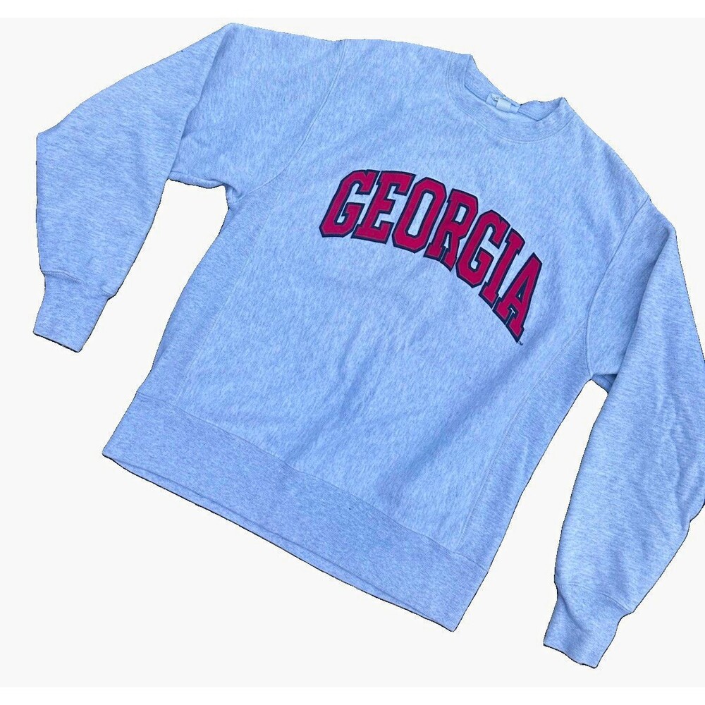 Champion Reverse Weave Georgia Bulldogs Crewneck Sweatshirt Gray Medium NCAA